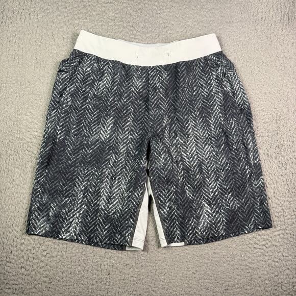 Lululemon T.H.E. Linerless 9" Shorts Mens M Gray Black Gym Performance M7AAWS - Picture 1 of 7